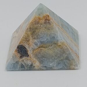 Blauwe Onyx / Lemurian Aquatine Calciet piramide